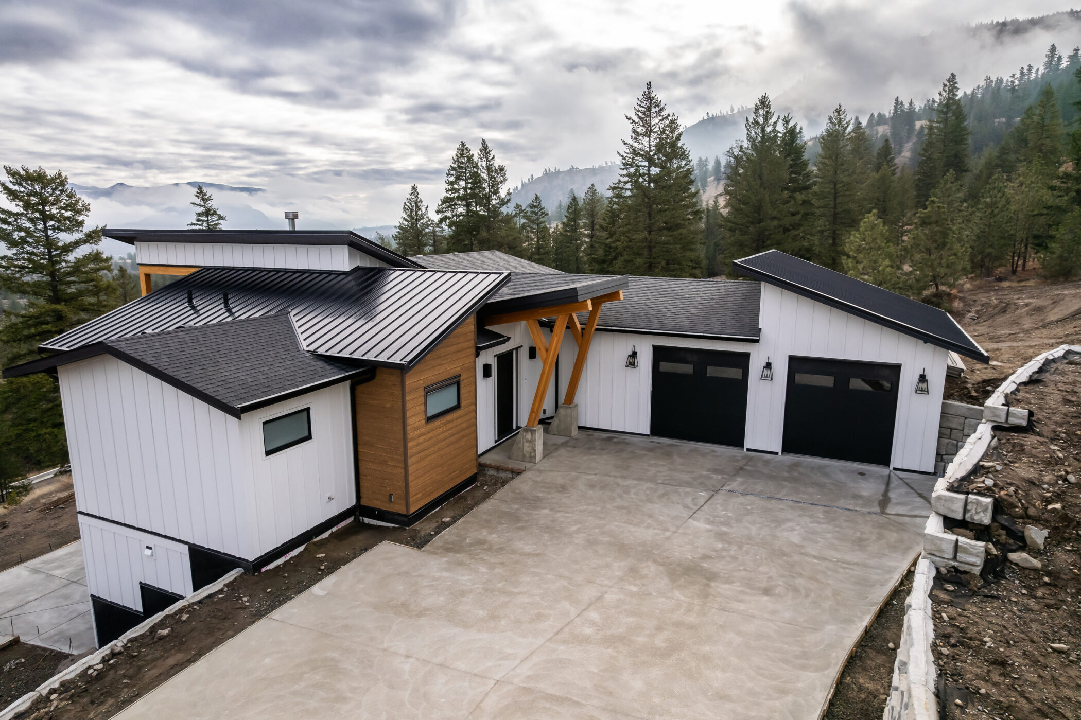 Striking modern architecture of a custom-built home in Kamloops BC