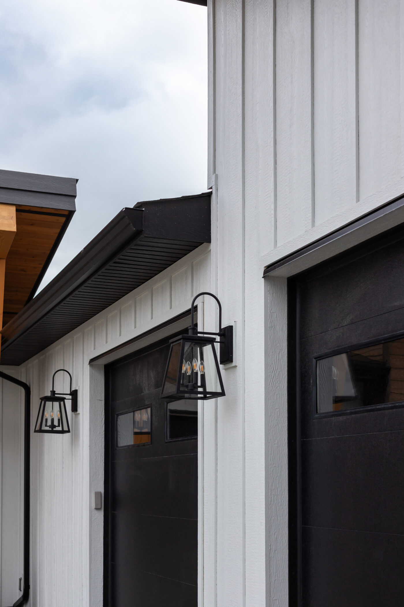 Luxury home exterior with stylish garage design and architectural details in Kamloops